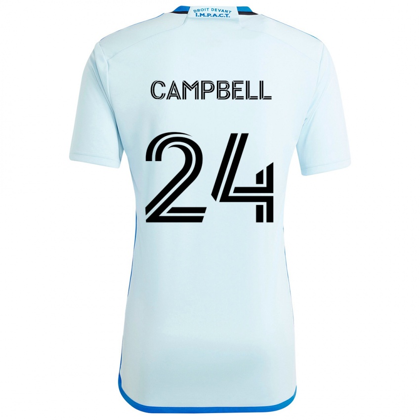 Børn George Campbell #24 Isblå Udebane Spillertrøjer 2024/25 Trøje T-Shirt