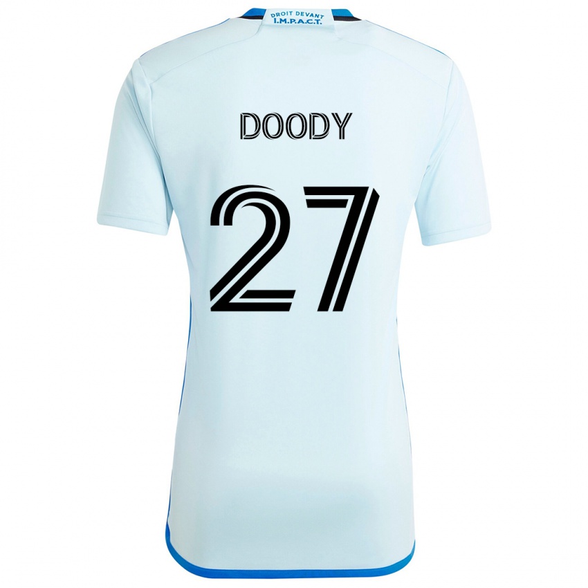 Børn Grayson Doody #27 Isblå Udebane Spillertrøjer 2024/25 Trøje T-Shirt