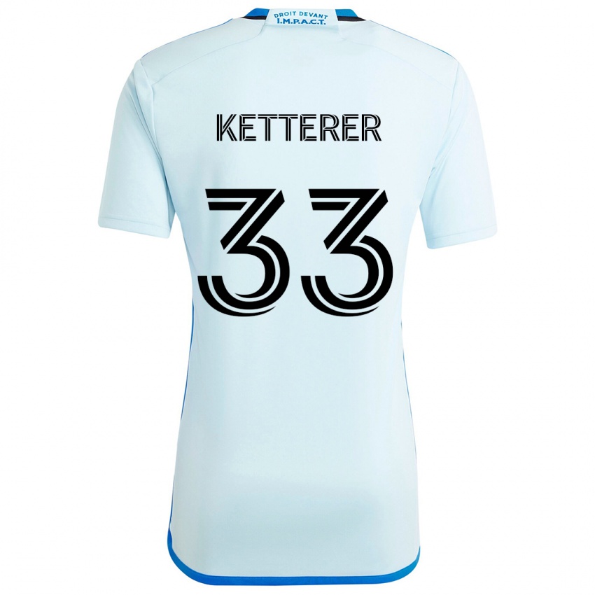 Børn Logan Ketterer #33 Isblå Udebane Spillertrøjer 2024/25 Trøje T-Shirt