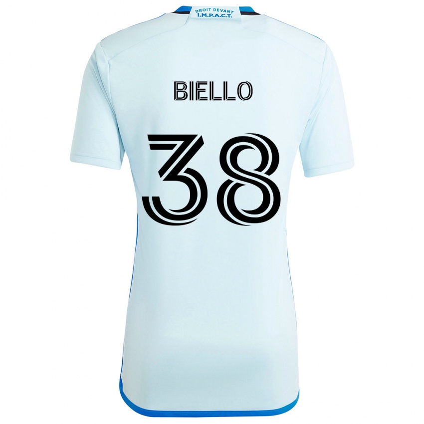 Børn Alessandro Biello #38 Isblå Udebane Spillertrøjer 2024/25 Trøje T-Shirt