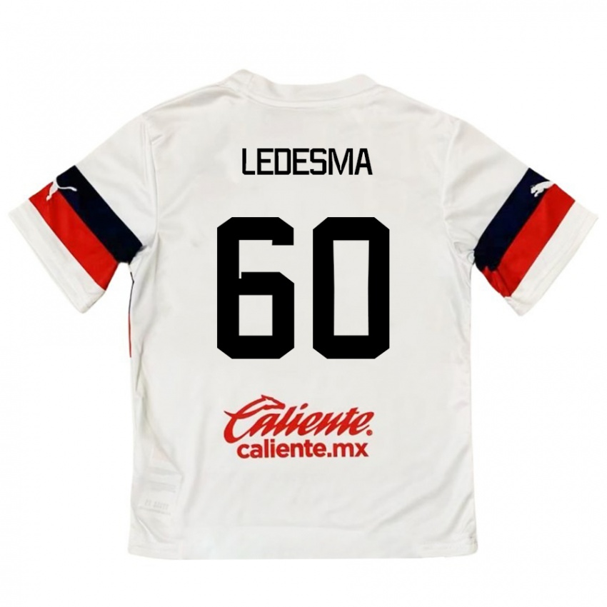 Børn Luis Ledesma #60 Hvid Rød Udebane Spillertrøjer 2024/25 Trøje T-Shirt