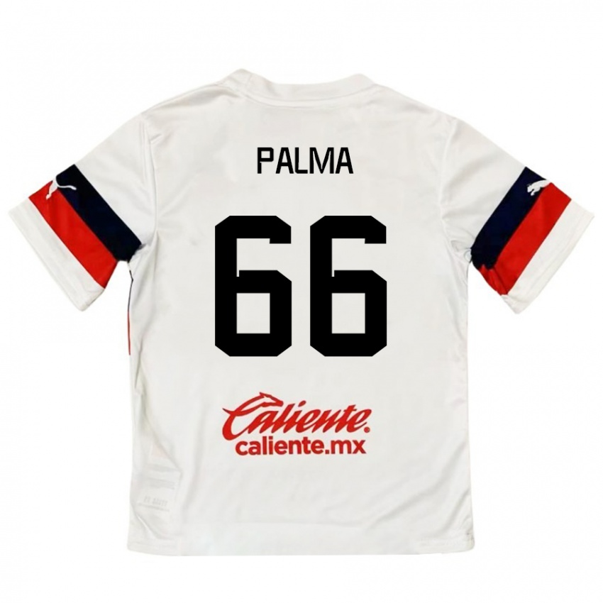 Børn Arturo Palma #66 Hvid Rød Udebane Spillertrøjer 2024/25 Trøje T-Shirt