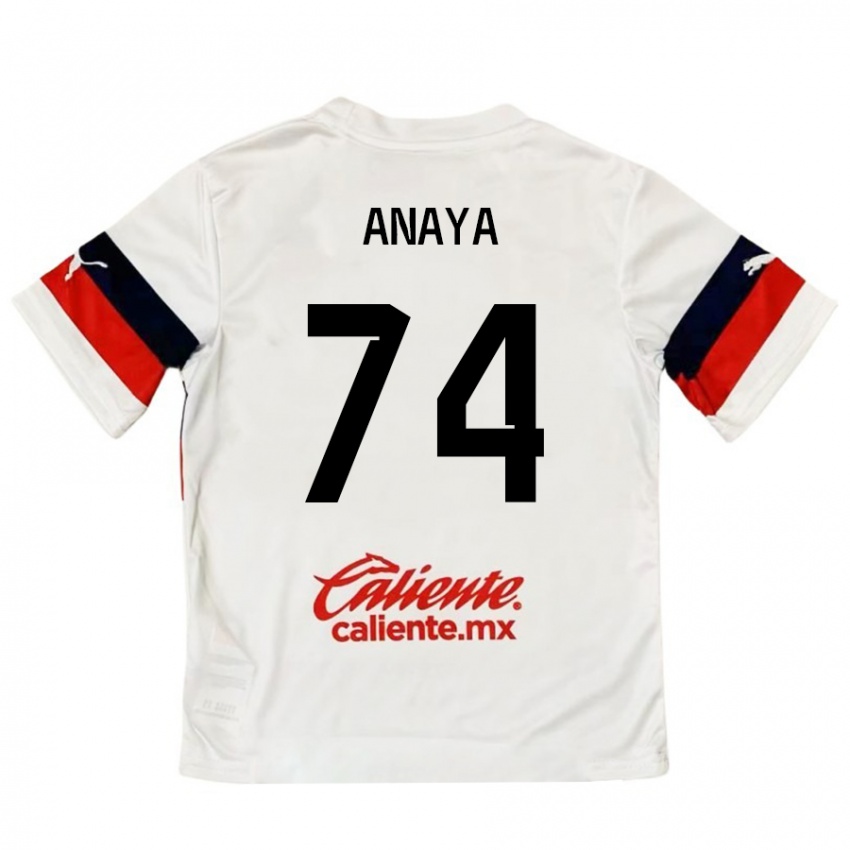 Børn Mario Anaya #74 Hvid Rød Udebane Spillertrøjer 2024/25 Trøje T-Shirt