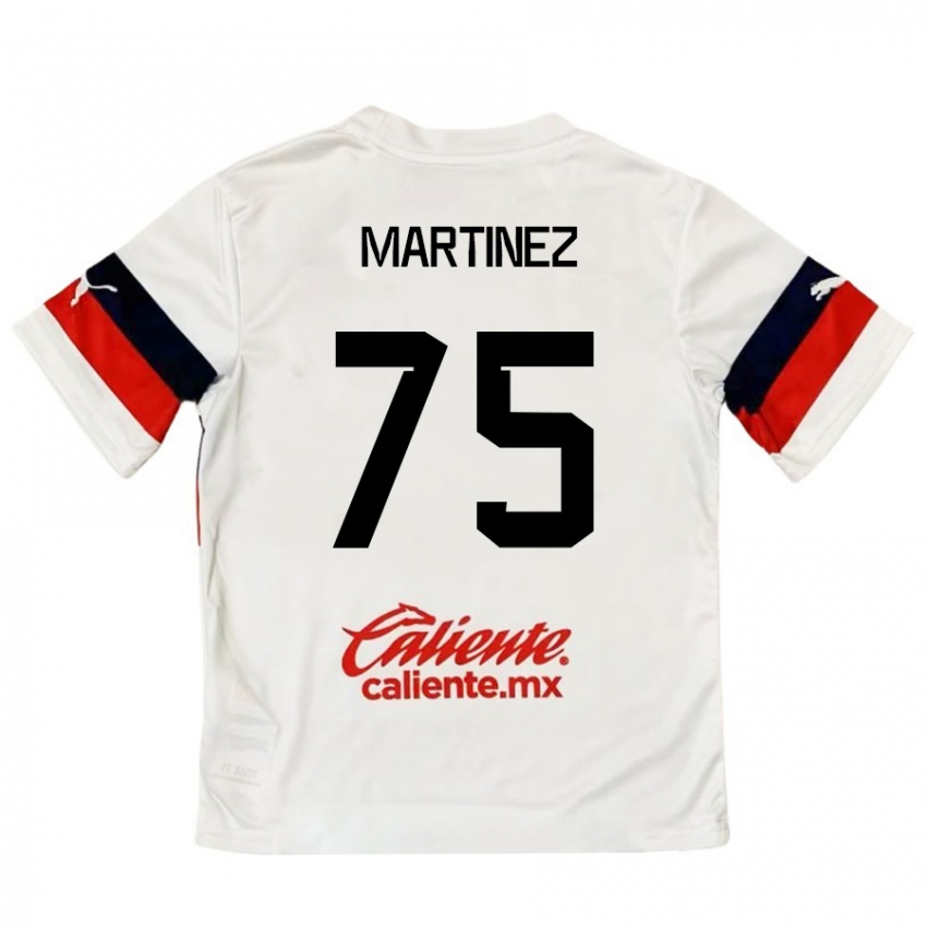 Børn Isaac Martínez #75 Hvid Rød Udebane Spillertrøjer 2024/25 Trøje T-Shirt