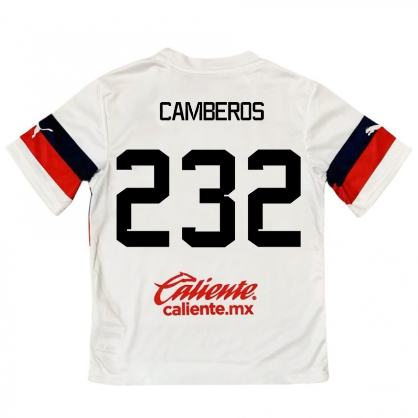 Børn Hugo Camberos #232 Hvid Rød Udebane Spillertrøjer 2024/25 Trøje T-Shirt