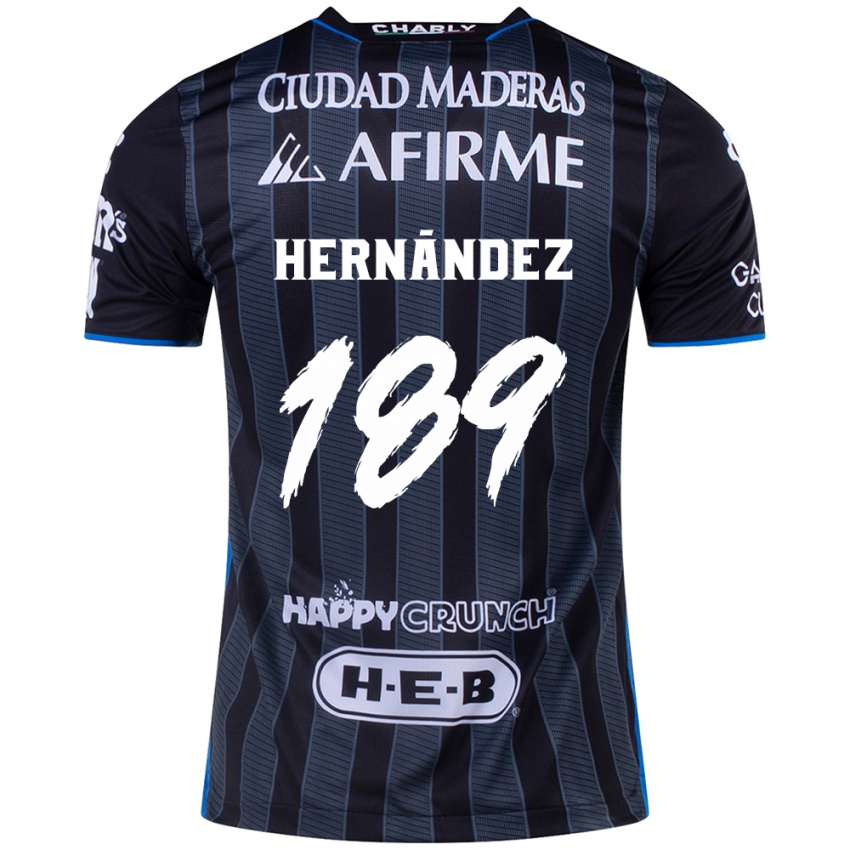 Børn Sebastián Hernández #189 Hvid Sort Udebane Spillertrøjer 2024/25 Trøje T-Shirt