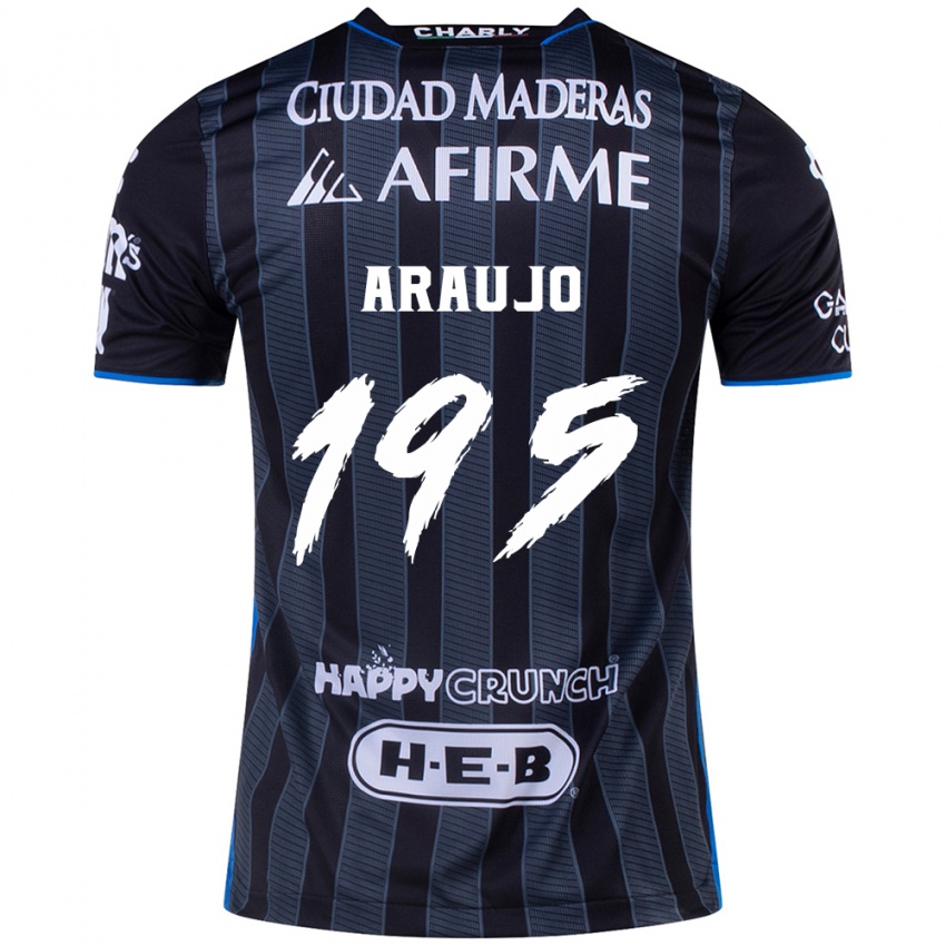 Børn Diego Araujo #195 Hvid Sort Udebane Spillertrøjer 2024/25 Trøje T-Shirt