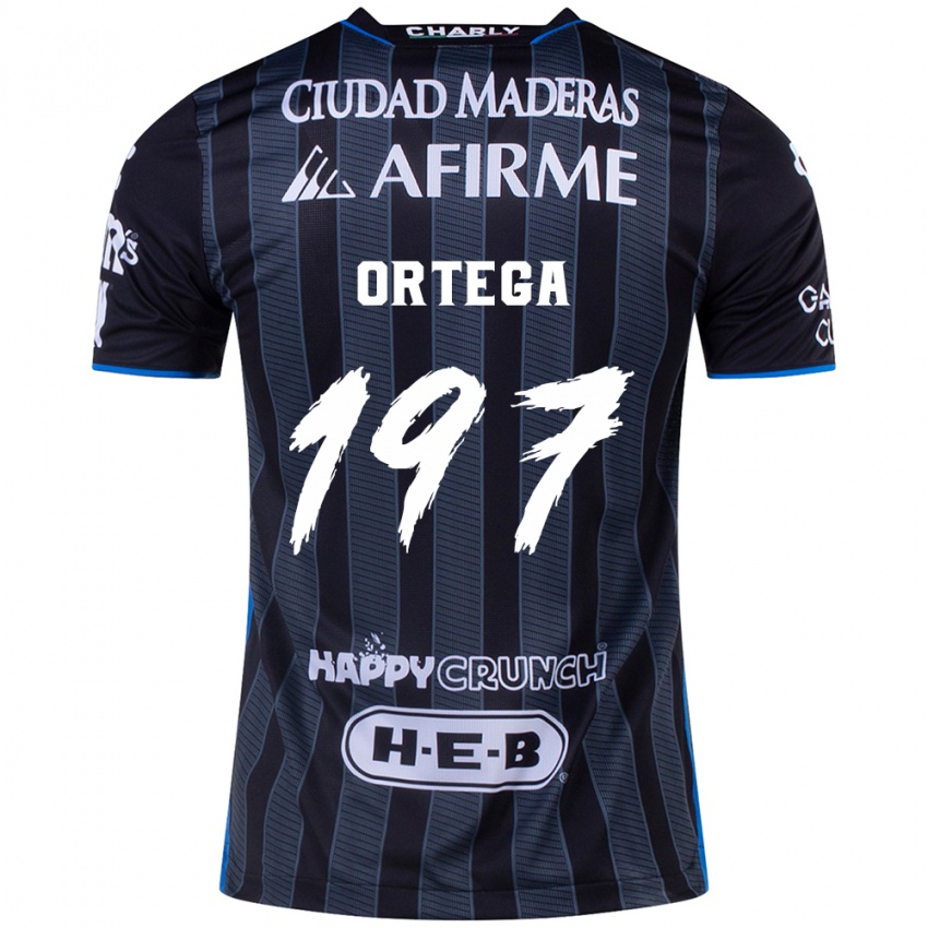 Børn Javier Ortega #197 Hvid Sort Udebane Spillertrøjer 2024/25 Trøje T-Shirt