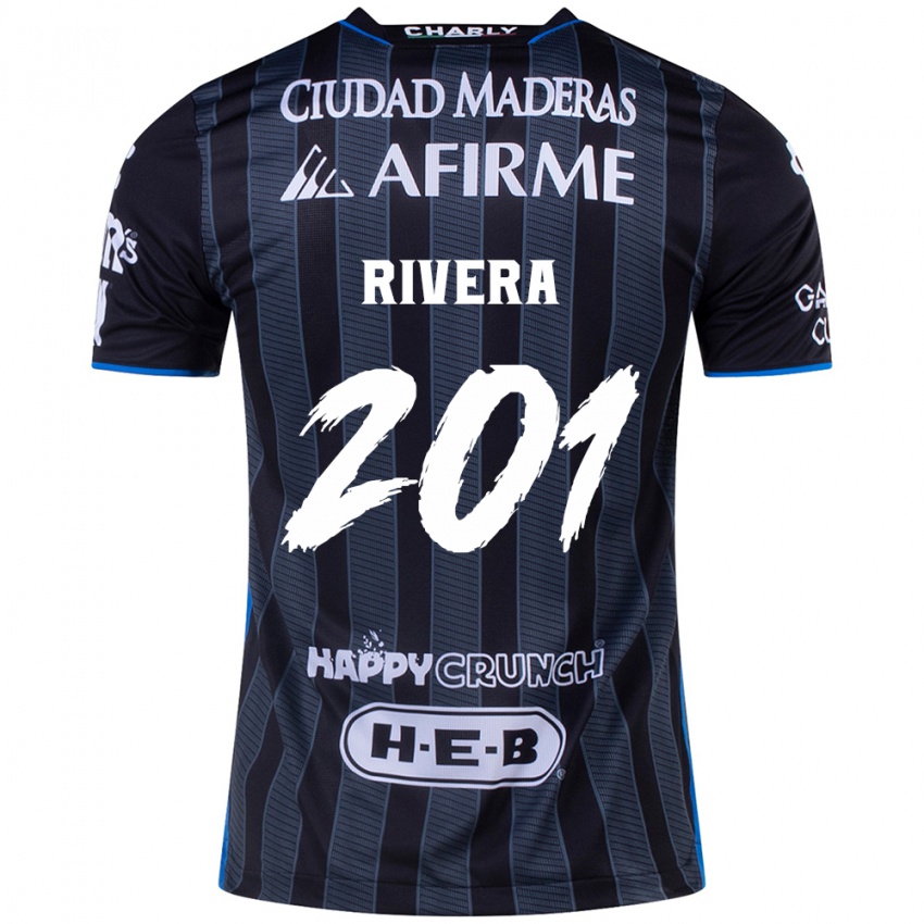 Børn Christian Rivera #201 Hvid Sort Udebane Spillertrøjer 2024/25 Trøje T-Shirt