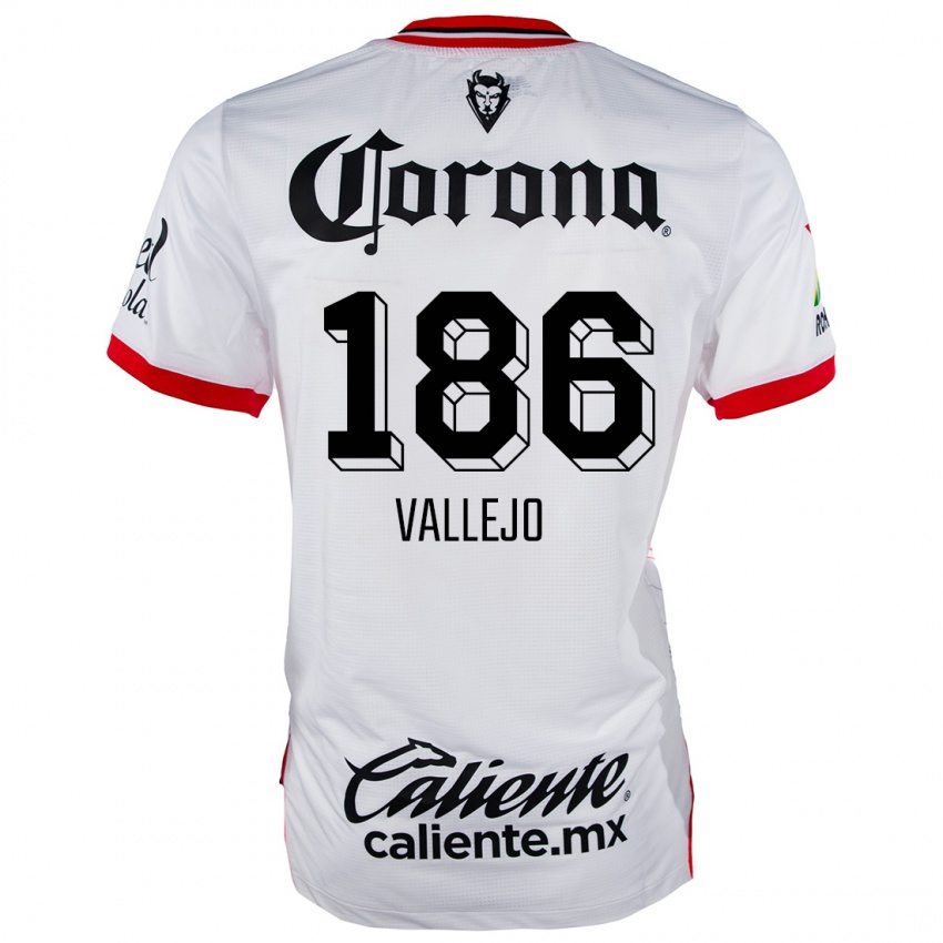 Børn Saúl Vallejo #186 Hvid Rød Udebane Spillertrøjer 2024/25 Trøje T-Shirt