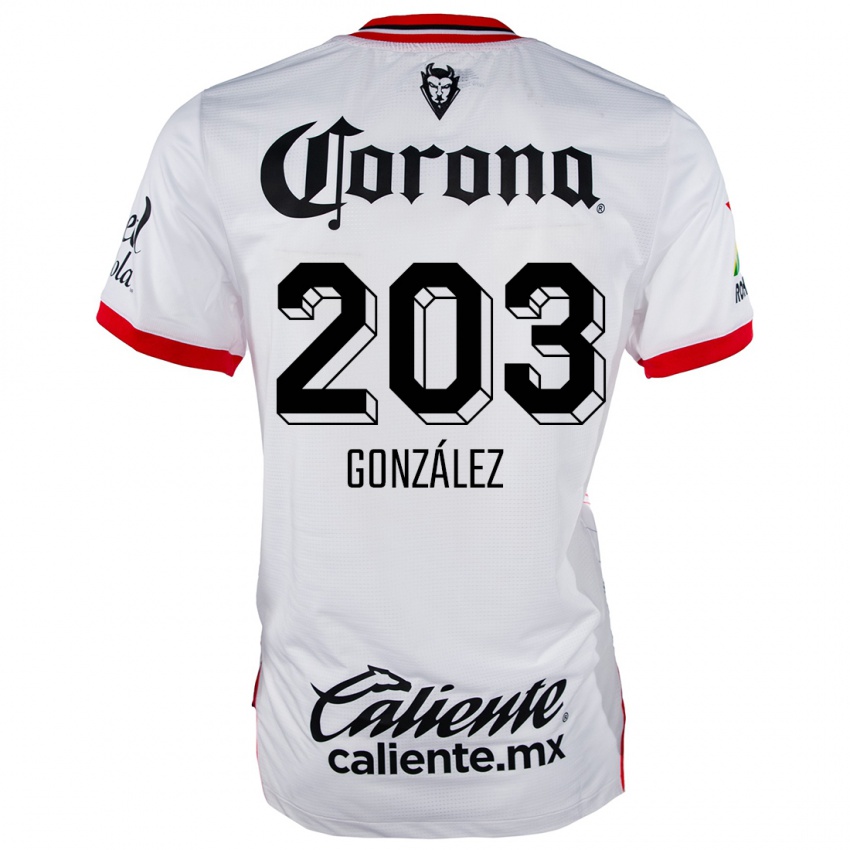 Børn Luis González #203 Hvid Rød Udebane Spillertrøjer 2024/25 Trøje T-Shirt