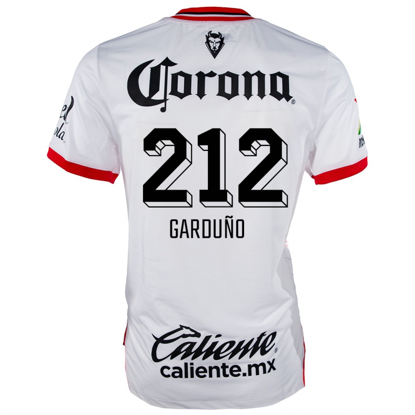 Børn Carlos Garduño #212 Hvid Rød Udebane Spillertrøjer 2024/25 Trøje T-Shirt