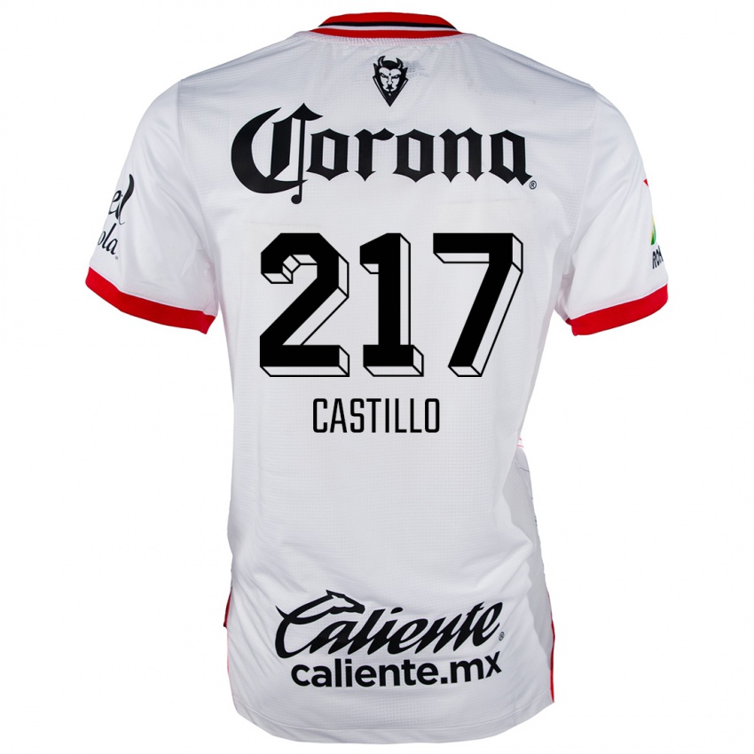 Børn Klever Castillo #217 Hvid Rød Udebane Spillertrøjer 2024/25 Trøje T-Shirt