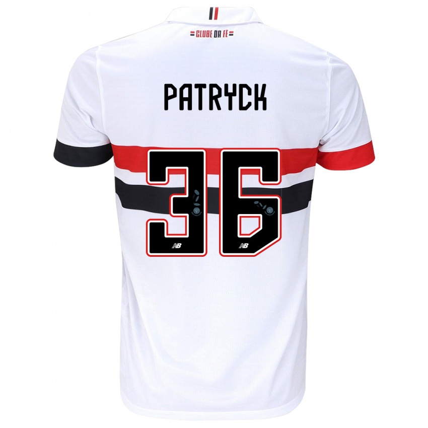 Mænd Patryck #36 Hvid Rød Sort Hjemmebane Spillertrøjer 2024/25 Trøje T-Shirt