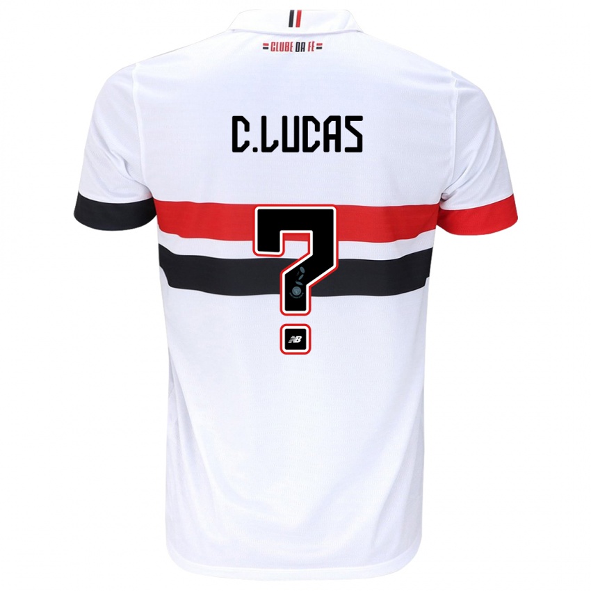 Mænd Cauã Lucas #0 Hvid Rød Sort Hjemmebane Spillertrøjer 2024/25 Trøje T-Shirt