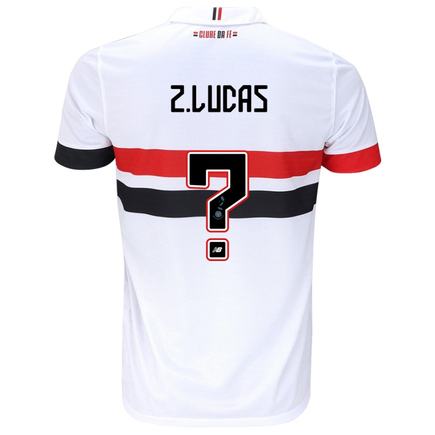 Mænd Zé Lucas #0 Hvid Rød Sort Hjemmebane Spillertrøjer 2024/25 Trøje T-Shirt