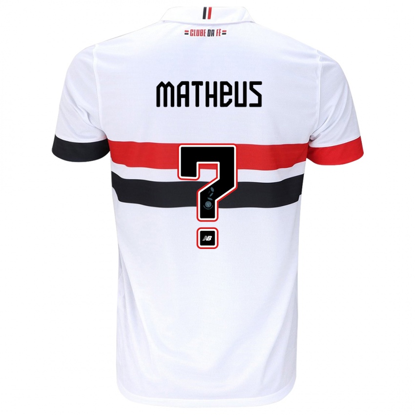 Mænd Guilherme Matheus #0 Hvid Rød Sort Hjemmebane Spillertrøjer 2024/25 Trøje T-Shirt