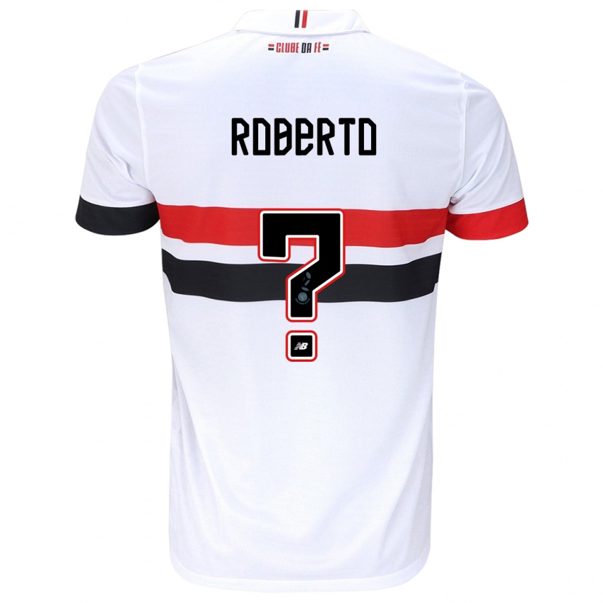 Mænd Roberto #0 Hvid Rød Sort Hjemmebane Spillertrøjer 2024/25 Trøje T-Shirt