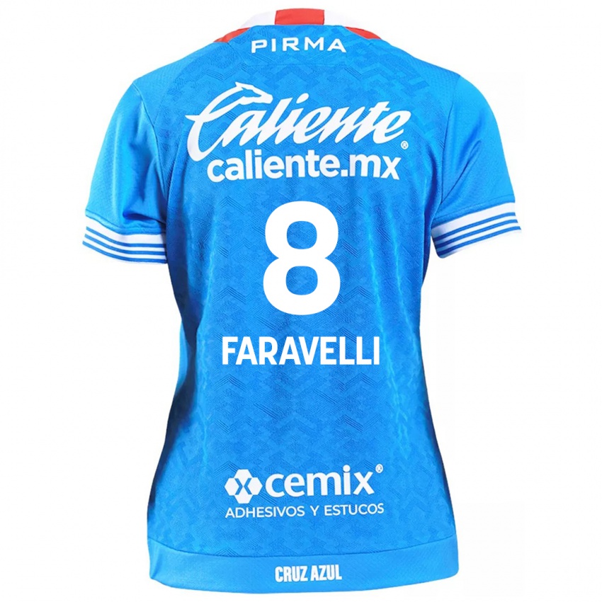 Mænd Lorenzo Faravelli #8 Himmelblå Hjemmebane Spillertrøjer 2024/25 Trøje T-Shirt