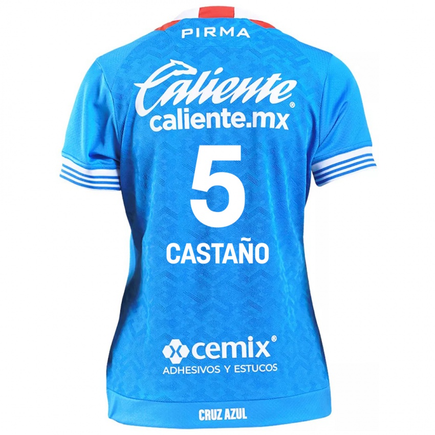 Mænd Kevin Castaño #5 Himmelblå Hjemmebane Spillertrøjer 2024/25 Trøje T-Shirt