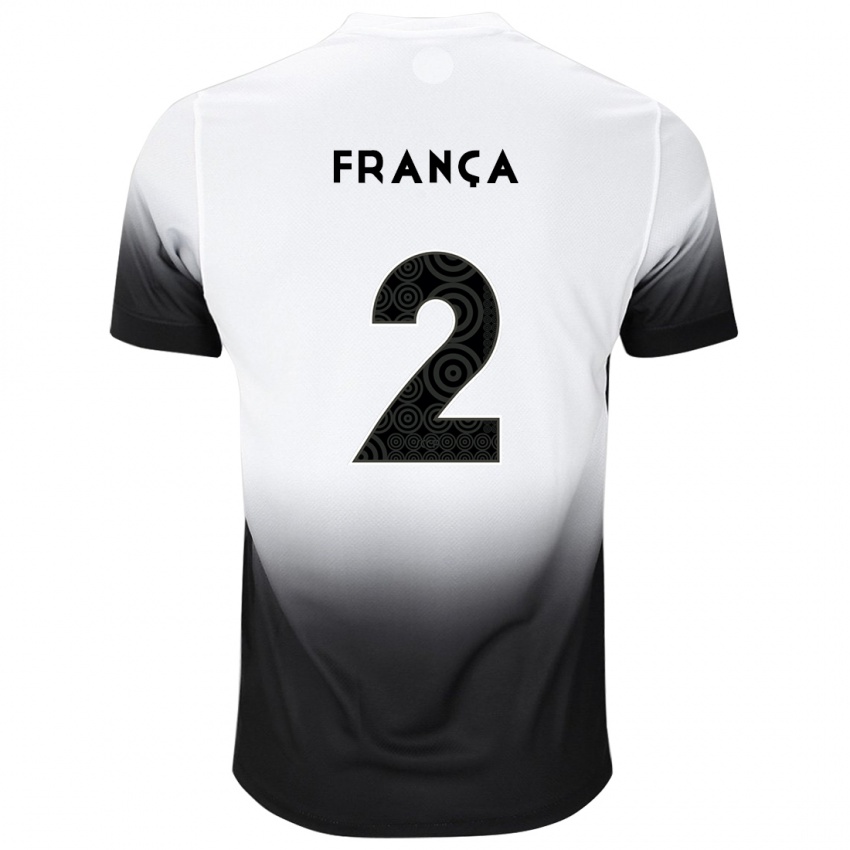 Mænd Matheus França #2 Hvid Sort Hjemmebane Spillertrøjer 2024/25 Trøje T-Shirt