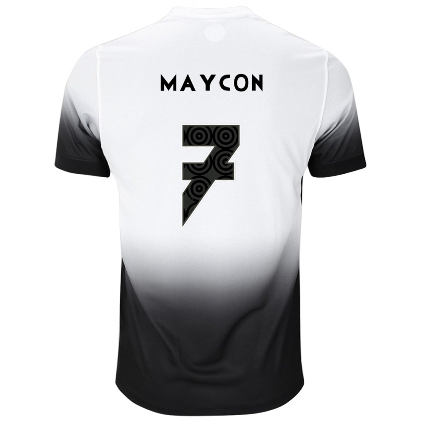 Mænd Maycon #7 Hvid Sort Hjemmebane Spillertrøjer 2024/25 Trøje T-Shirt