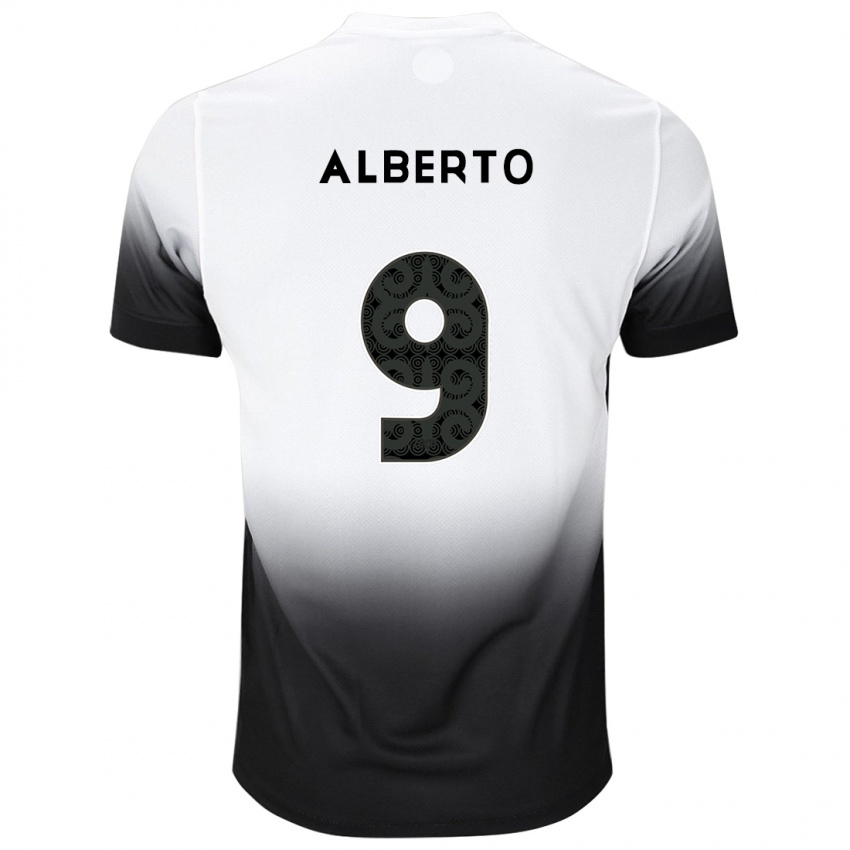 Mænd Yuri Alberto #9 Hvid Sort Hjemmebane Spillertrøjer 2024/25 Trøje T-Shirt