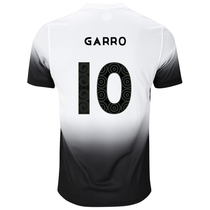 Mænd Rodrigo Garro #10 Hvid Sort Hjemmebane Spillertrøjer 2024/25 Trøje T-Shirt