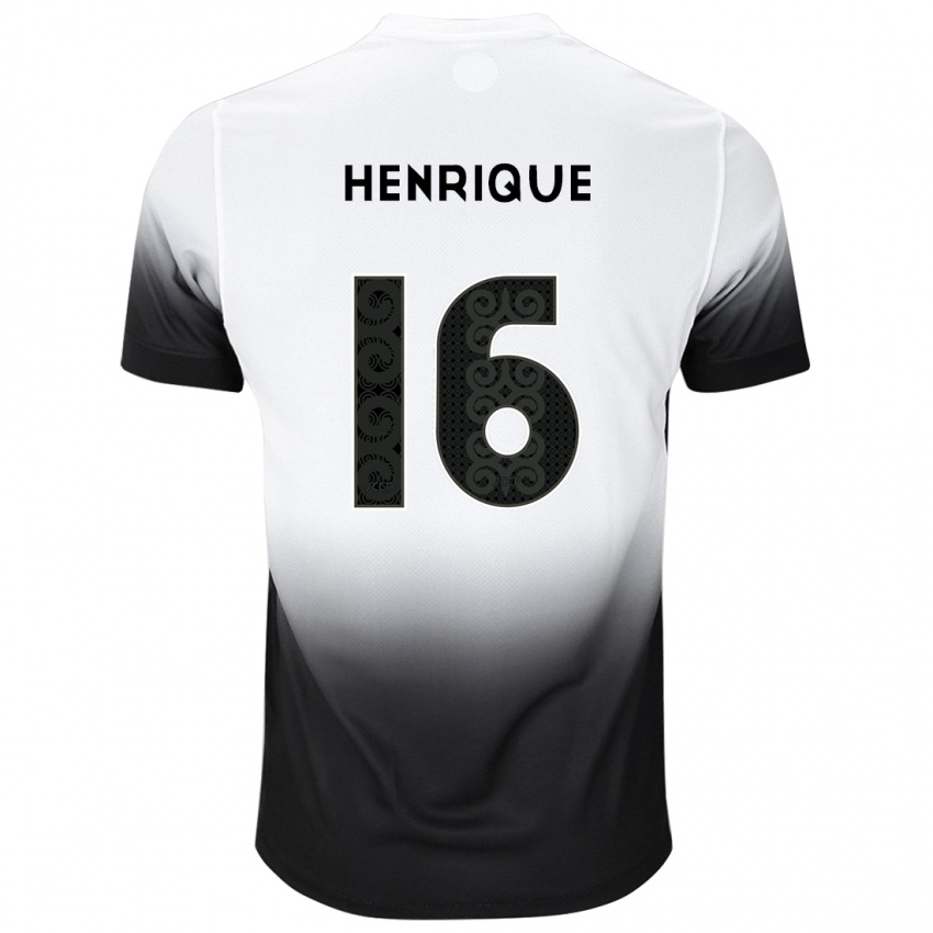 Mænd Pedro Henrique #16 Hvid Sort Hjemmebane Spillertrøjer 2024/25 Trøje T-Shirt