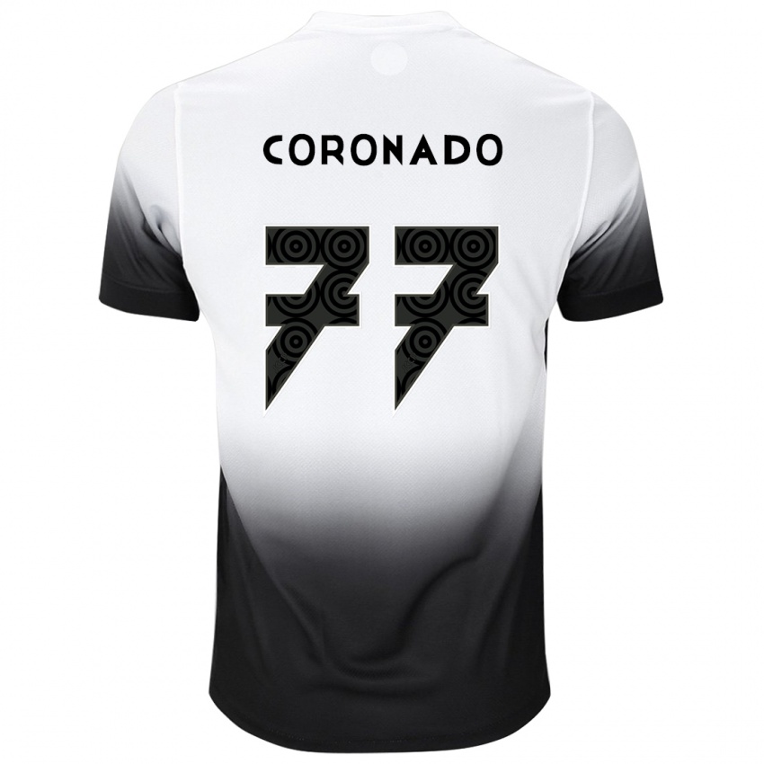 Mænd Igor Coronado #77 Hvid Sort Hjemmebane Spillertrøjer 2024/25 Trøje T-Shirt