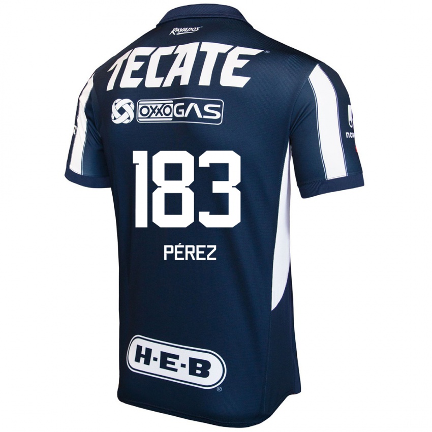 Mænd Santiago Perez #183 Blå Rød Hvid Hjemmebane Spillertrøjer 2024/25 Trøje T-Shirt