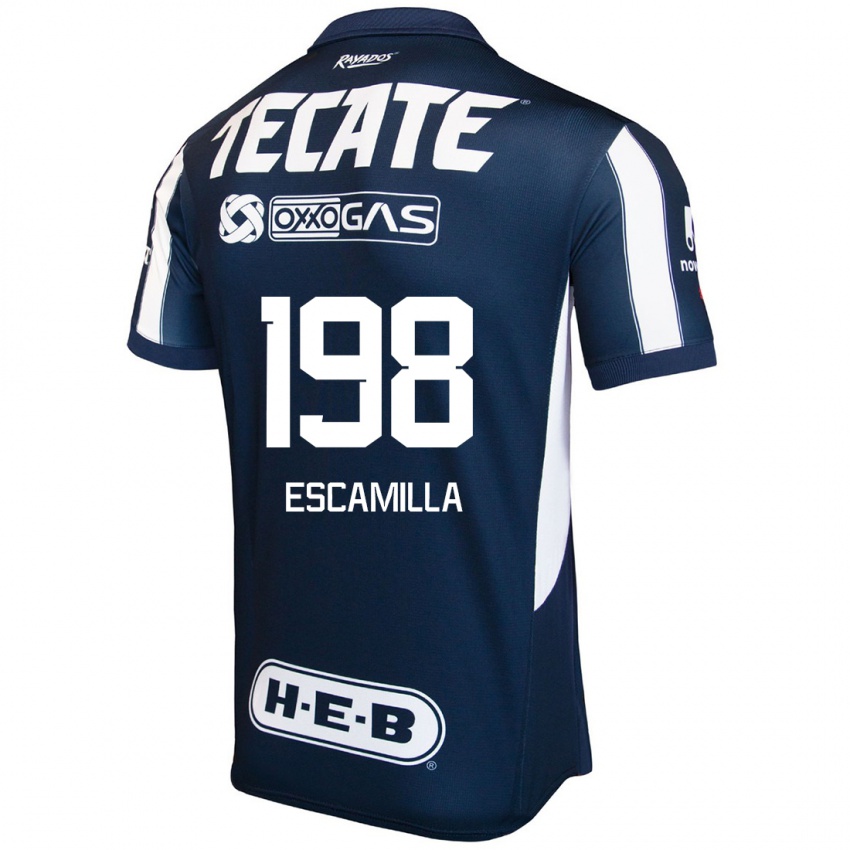 Mænd Diego Escamilla #198 Blå Rød Hvid Hjemmebane Spillertrøjer 2024/25 Trøje T-Shirt