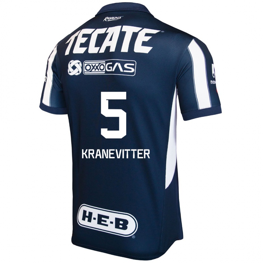 Mænd Matias Kranevitter #5 Blå Rød Hvid Hjemmebane Spillertrøjer 2024/25 Trøje T-Shirt