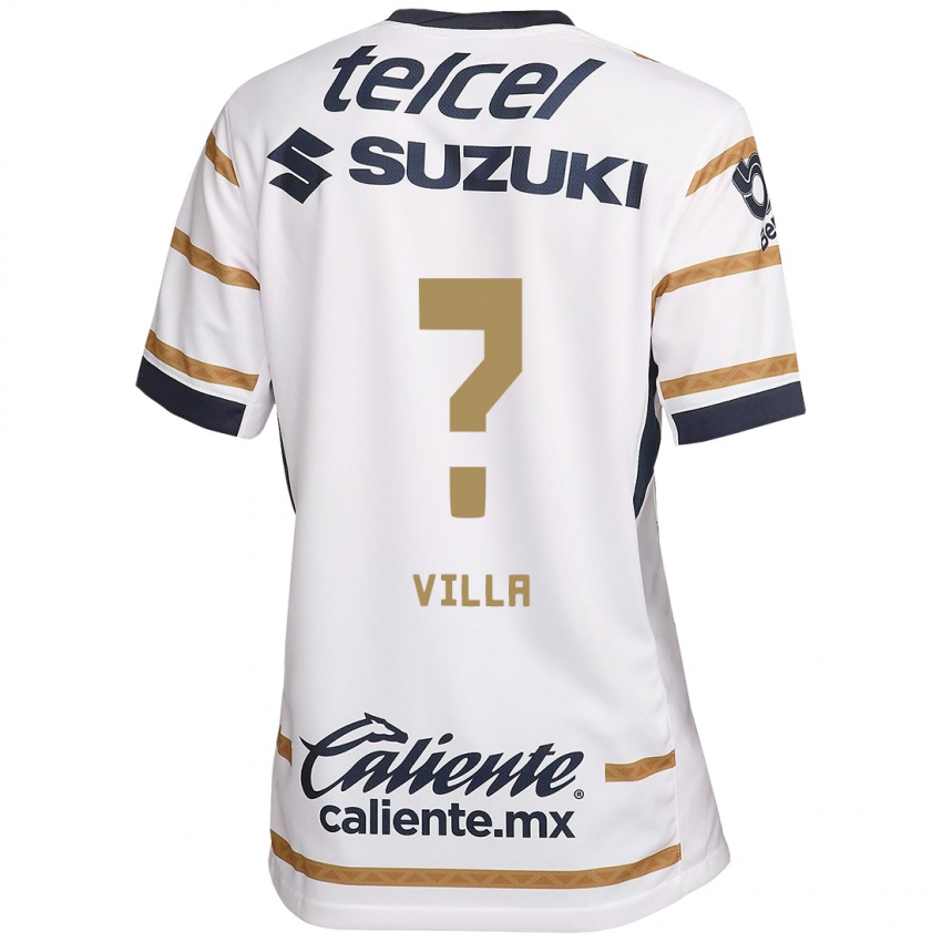 Mænd Santiago Villa #0 Hvid Obsidian Hjemmebane Spillertrøjer 2024/25 Trøje T-Shirt