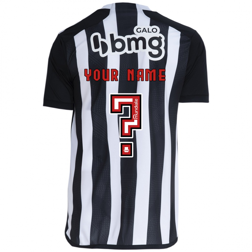 Mænd Dit Navn #0 Hvid Sort Hjemmebane Spillertrøjer 2024/25 Trøje T-Shirt