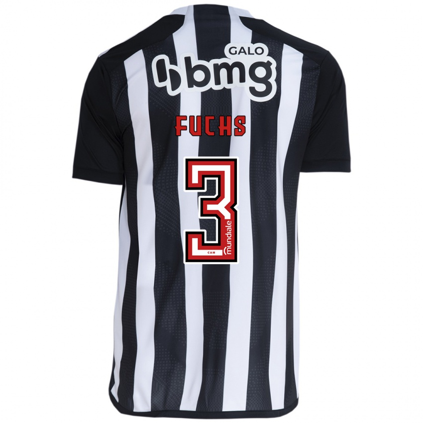 Mænd Bruno Fuchs #3 Hvid Sort Hjemmebane Spillertrøjer 2024/25 Trøje T-Shirt