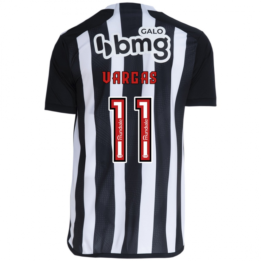 Mænd Eduardo Vargas #11 Hvid Sort Hjemmebane Spillertrøjer 2024/25 Trøje T-Shirt