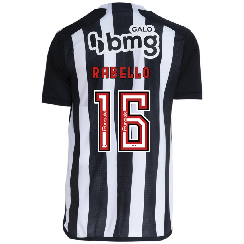 Mænd Igor Rabello #16 Hvid Sort Hjemmebane Spillertrøjer 2024/25 Trøje T-Shirt