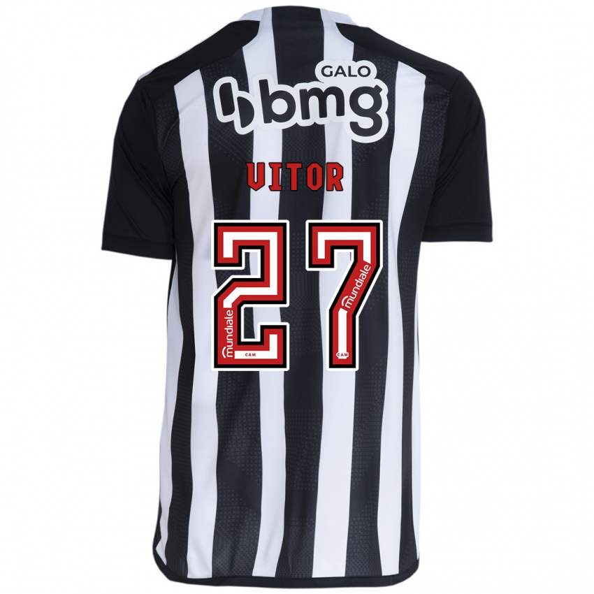 Mænd Paulo Vitor #27 Hvid Sort Hjemmebane Spillertrøjer 2024/25 Trøje T-Shirt