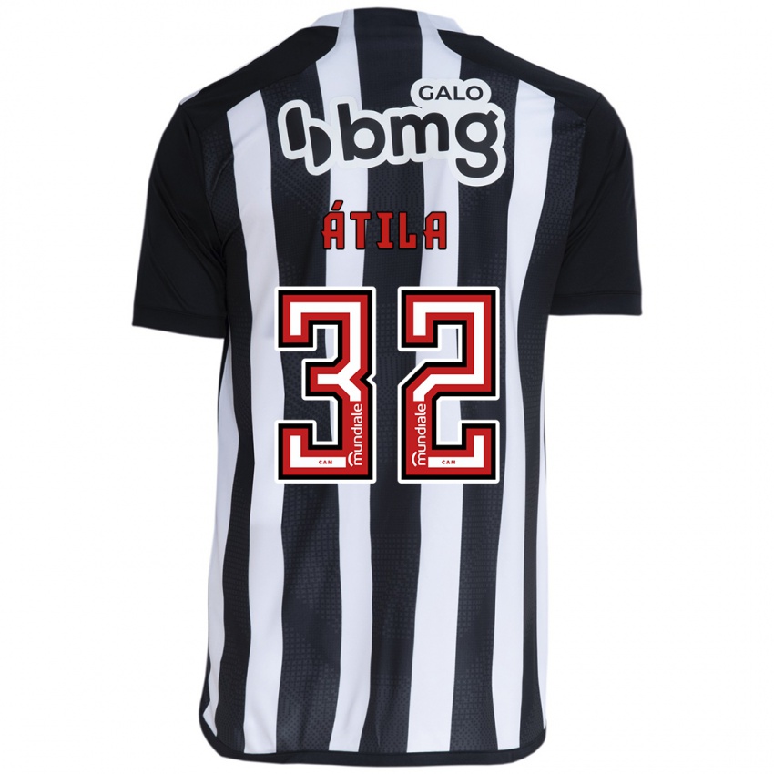 Mænd Gabriel Atila #32 Hvid Sort Hjemmebane Spillertrøjer 2024/25 Trøje T-Shirt