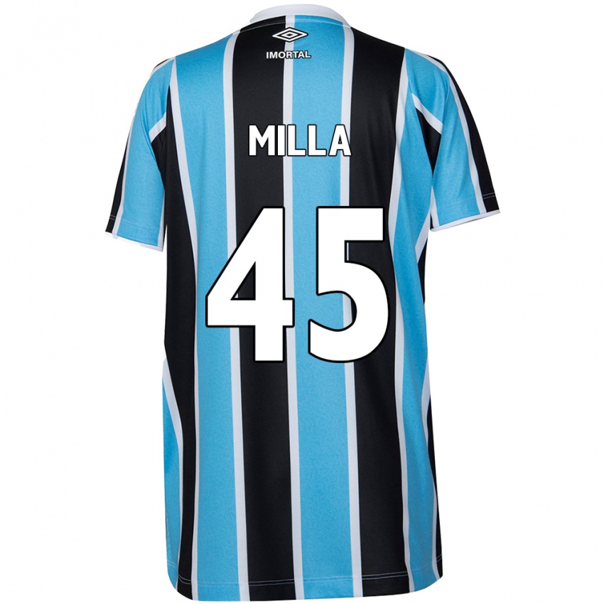 Mænd Lucas Milla #45 Blå Sort Hvid Hjemmebane Spillertrøjer 2024/25 Trøje T-Shirt