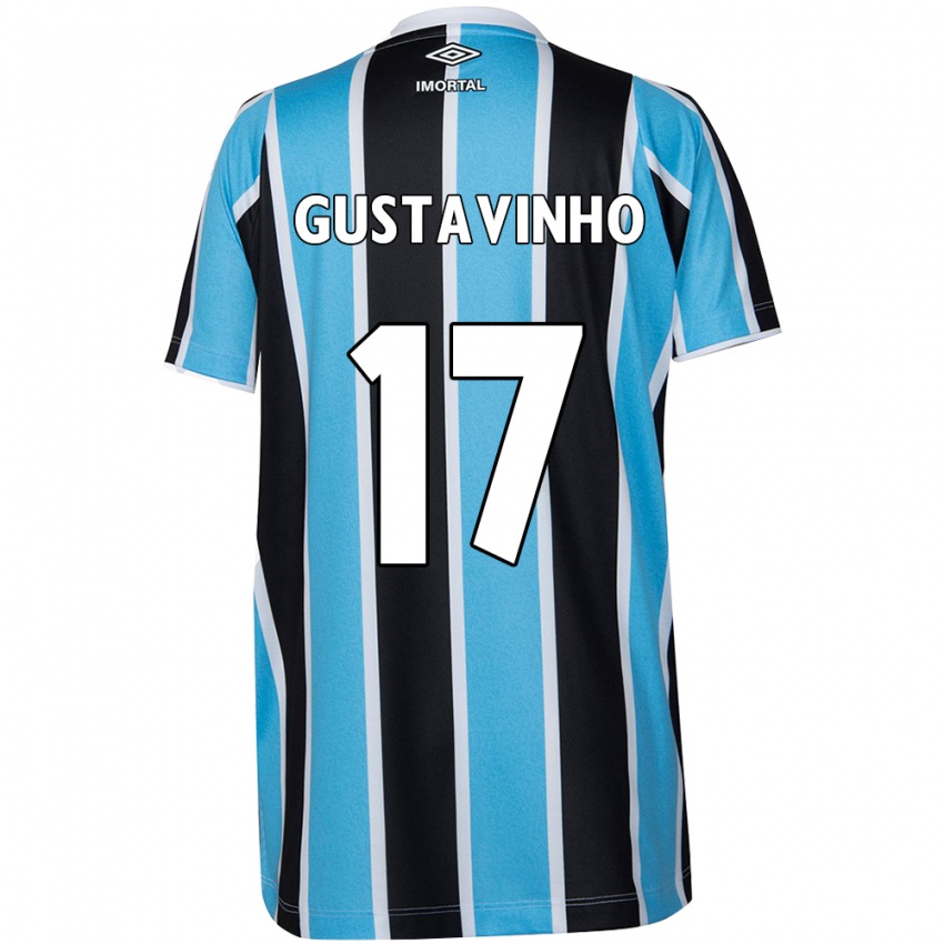 Mænd Gustavinho #17 Blå Sort Hvid Hjemmebane Spillertrøjer 2024/25 Trøje T-Shirt