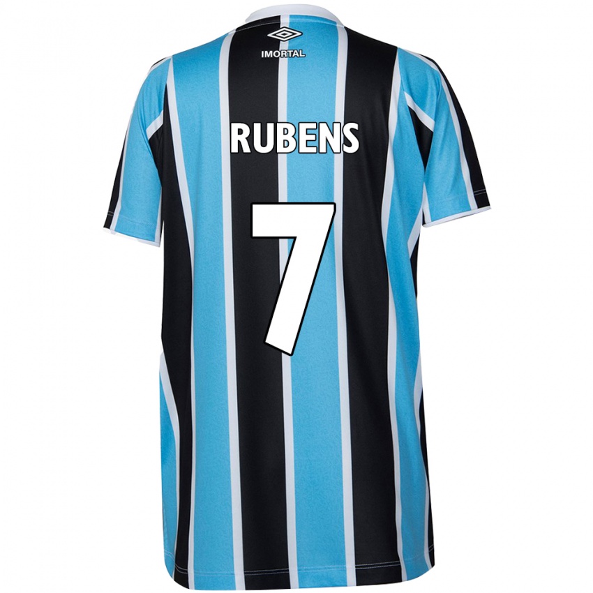 Mænd Rubens #7 Blå Sort Hvid Hjemmebane Spillertrøjer 2024/25 Trøje T-Shirt