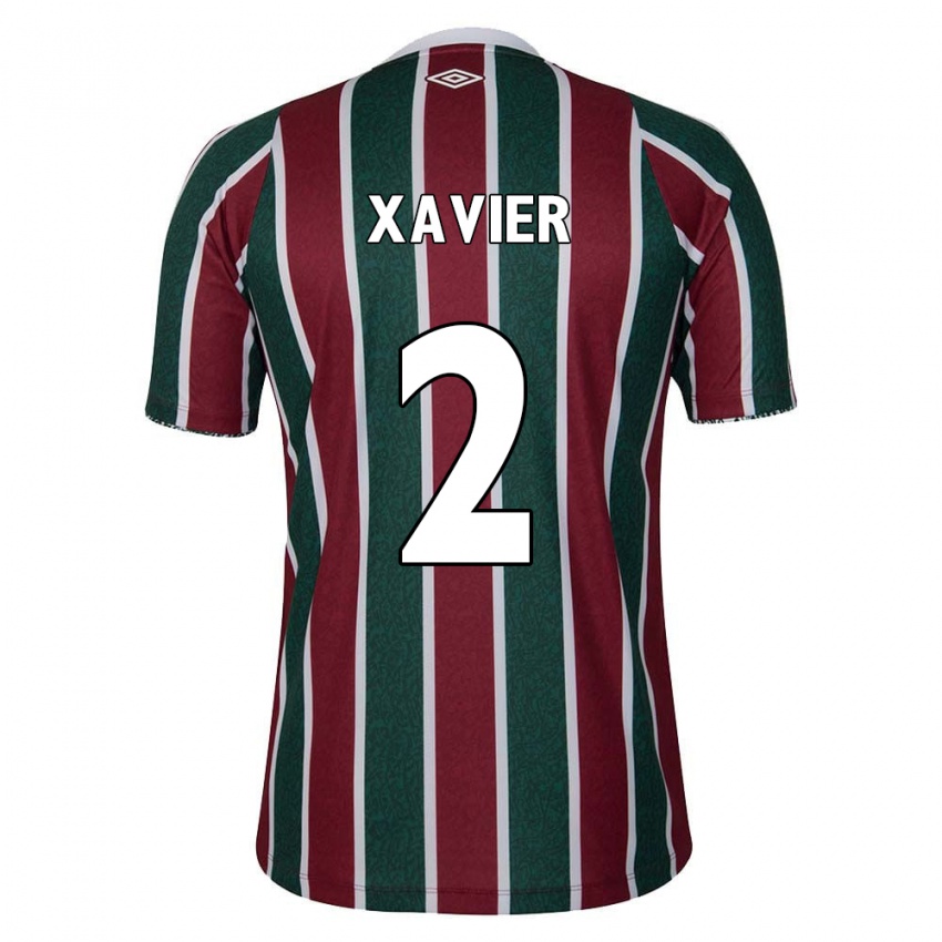 Mænd Samuel Xavier #2 Grøn Rødbrun Hvid Hjemmebane Spillertrøjer 2024/25 Trøje T-Shirt