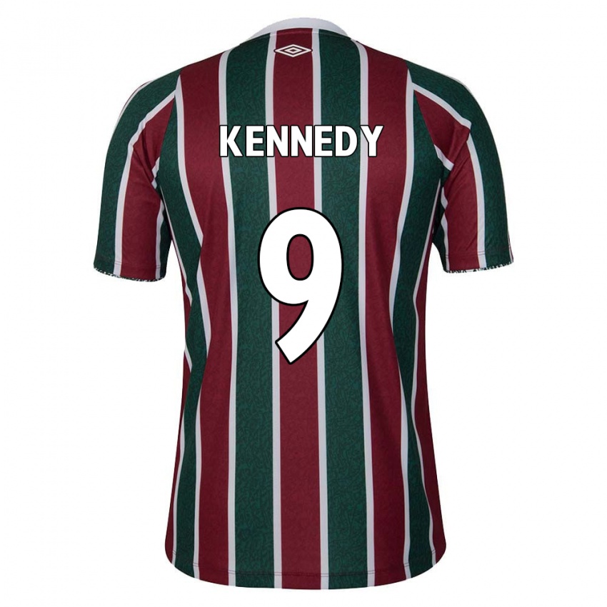 Mænd John Kennedy #9 Grøn Rødbrun Hvid Hjemmebane Spillertrøjer 2024/25 Trøje T-Shirt