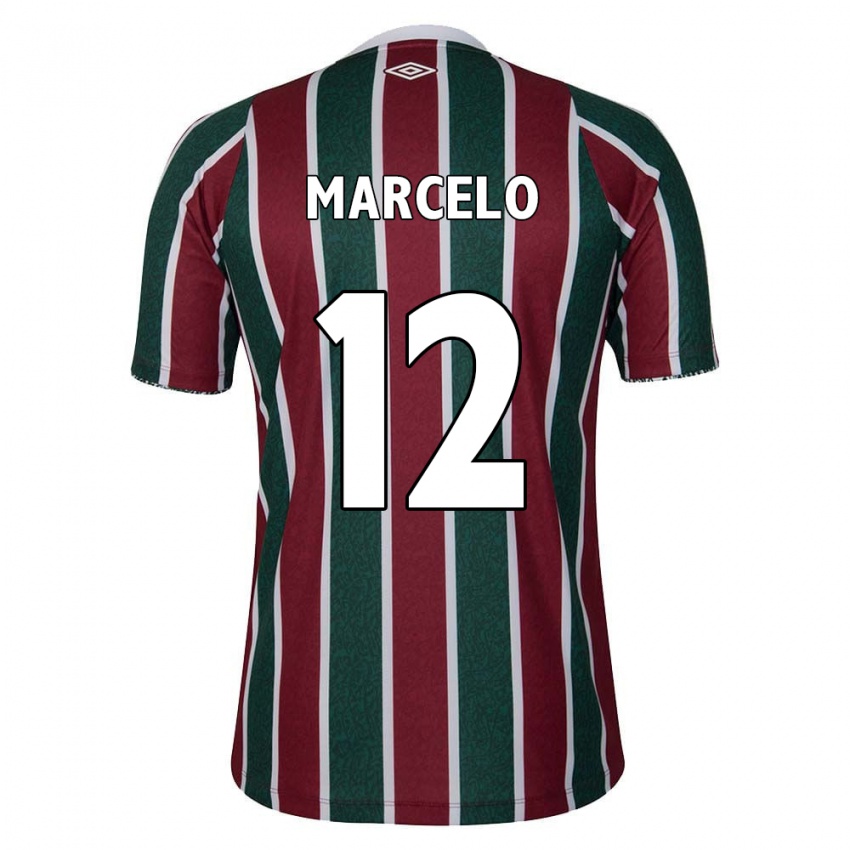 Mænd Marcelo #12 Grøn Rødbrun Hvid Hjemmebane Spillertrøjer 2024/25 Trøje T-Shirt