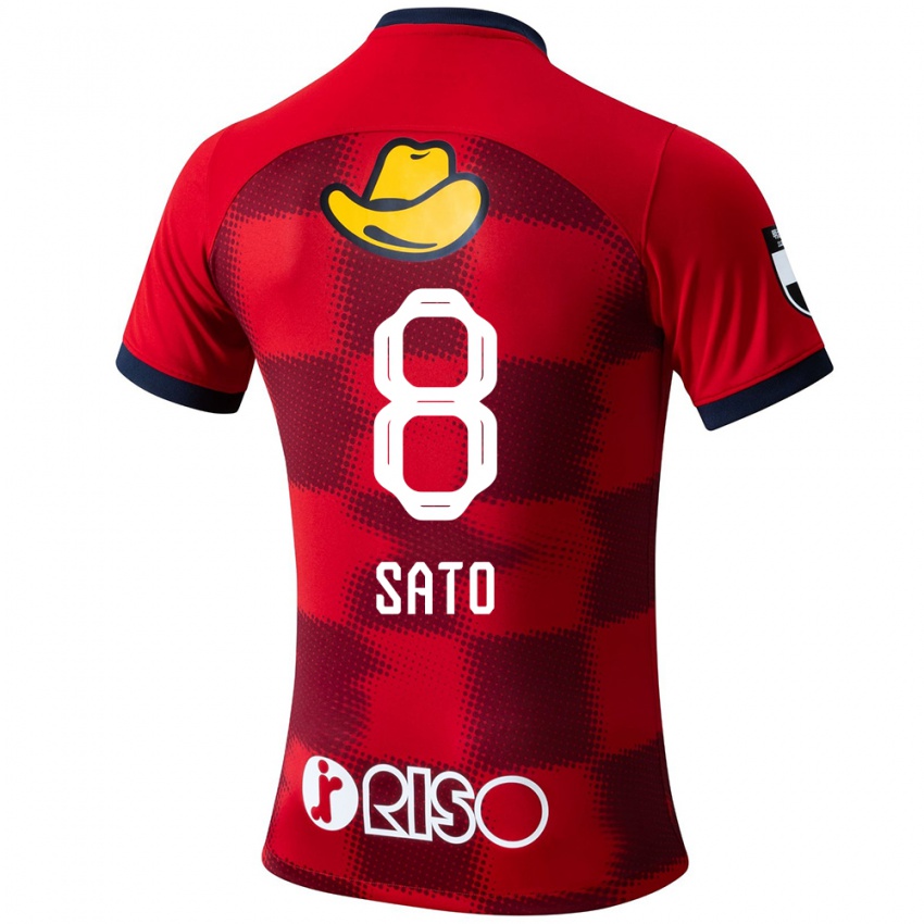 Mænd Yuto Sato #8 Rød Blå Hvid Hjemmebane Spillertrøjer 2024/25 Trøje T-Shirt