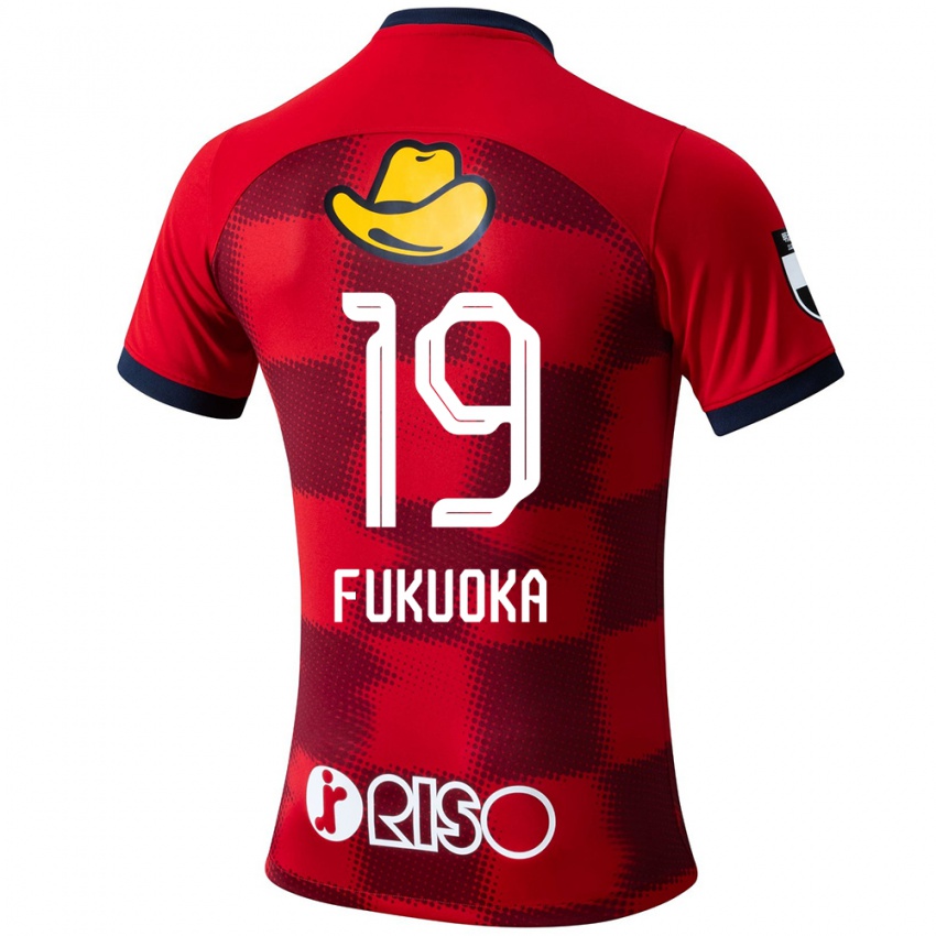 Mænd Yuwa Fukuoka #19 Rød Blå Hvid Hjemmebane Spillertrøjer 2024/25 Trøje T-Shirt