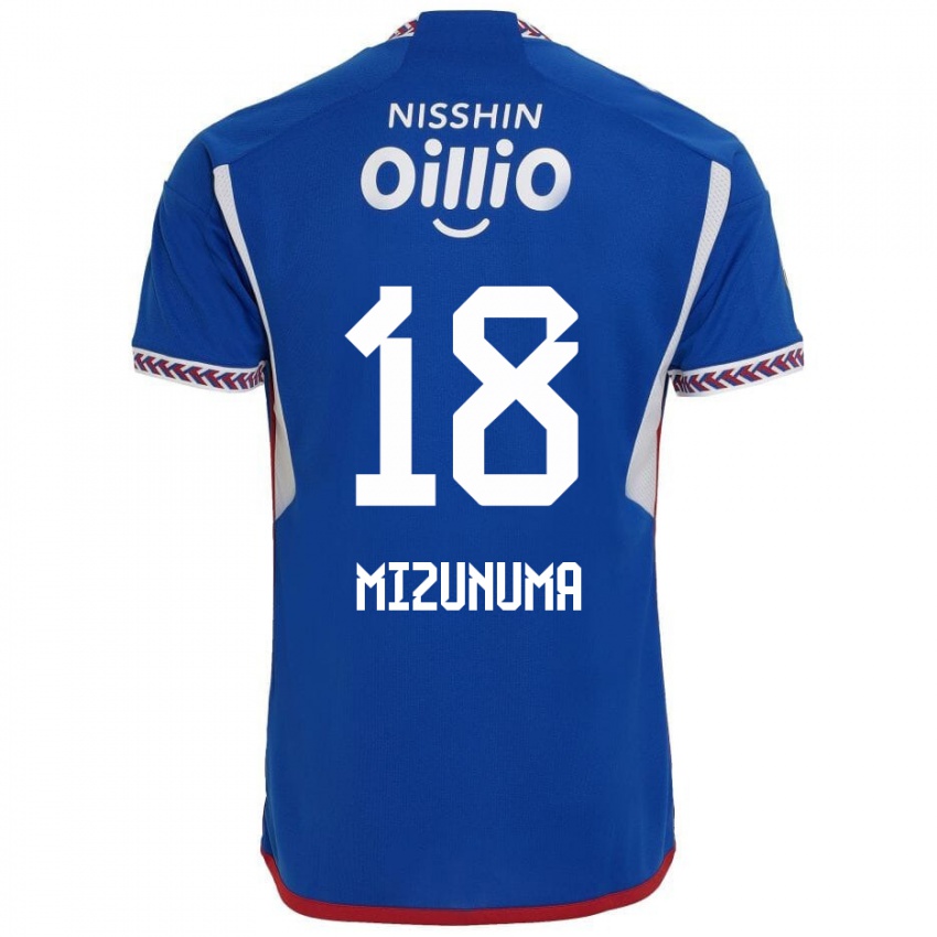 Mænd Kota Mizunuma #18 Blå Hvid Rød Hjemmebane Spillertrøjer 2024/25 Trøje T-Shirt