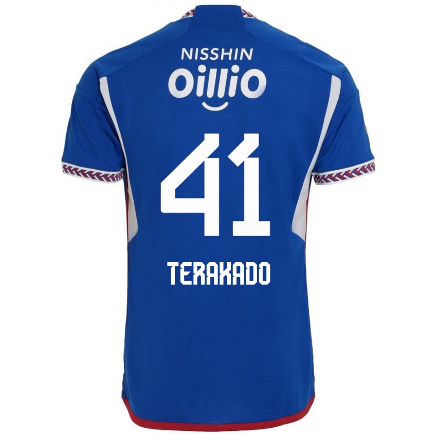 Mænd Riku Terakado #41 Blå Hvid Rød Hjemmebane Spillertrøjer 2024/25 Trøje T-Shirt